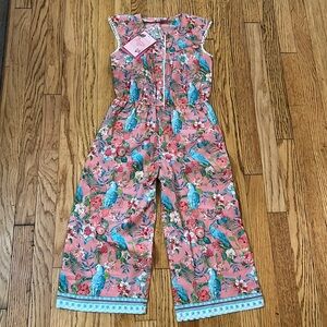 Floral Print Girls NEW Jumpsuit Cotton Sz 8-9yrs